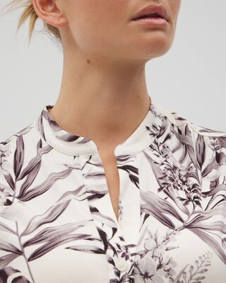 Short-Sleeve Button-Front Pajama Top click to view larger image.