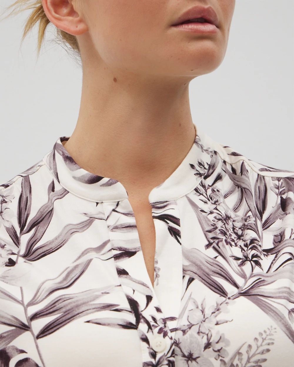 Cool Nights Short-Sleeve Button-Front Pajama Top