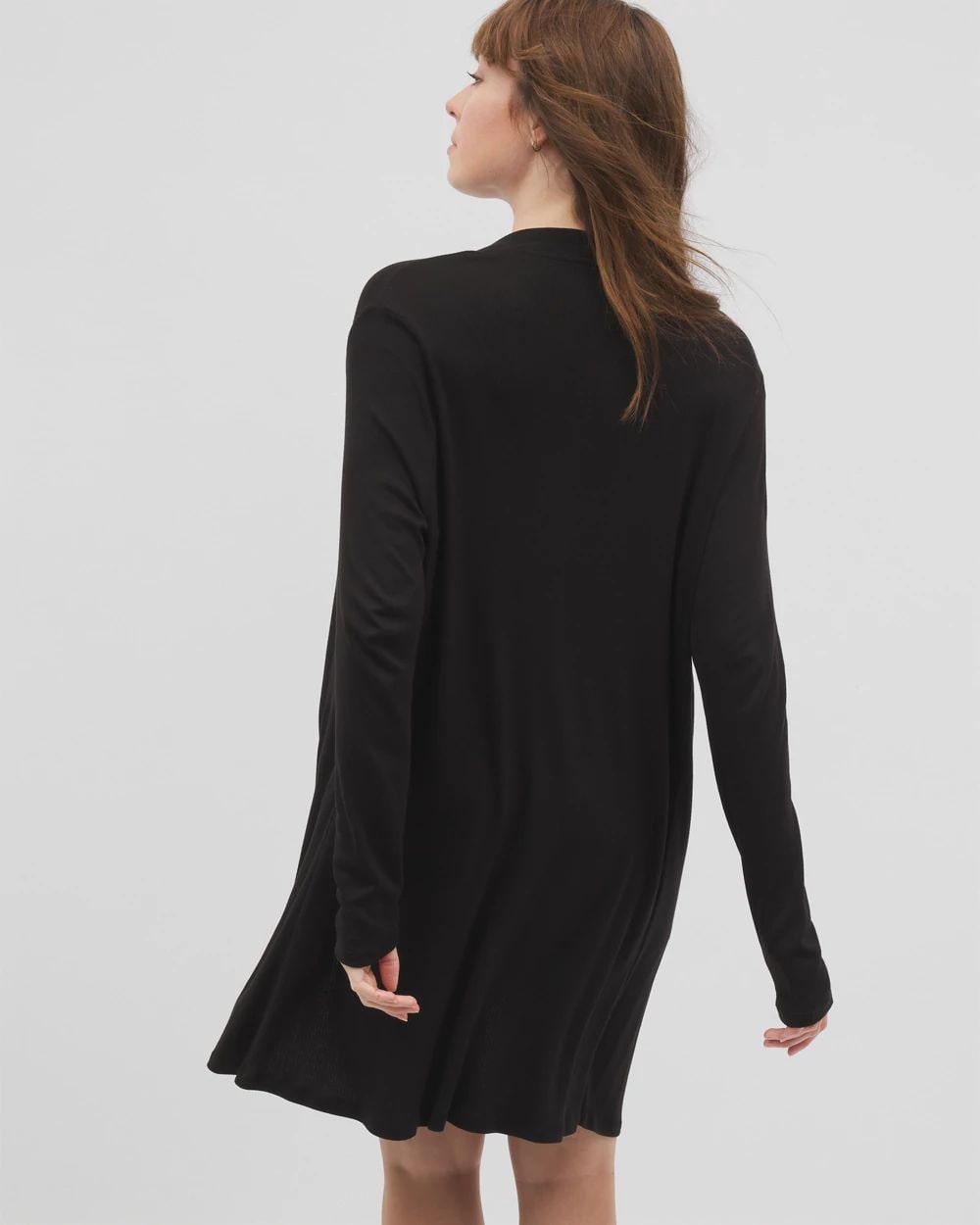 Lightweight Rib Knit Long Sleeve Wrap