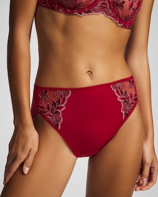 High-Leg Brief Panty with Sensuous Lace