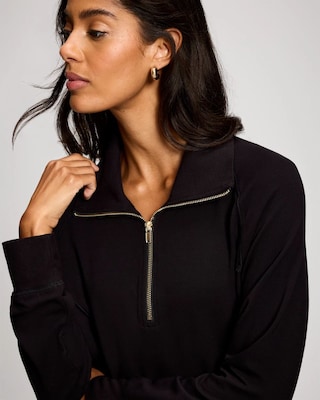Ultra Soft Funnel Neck Quarter-Zip Top click to view larger image.