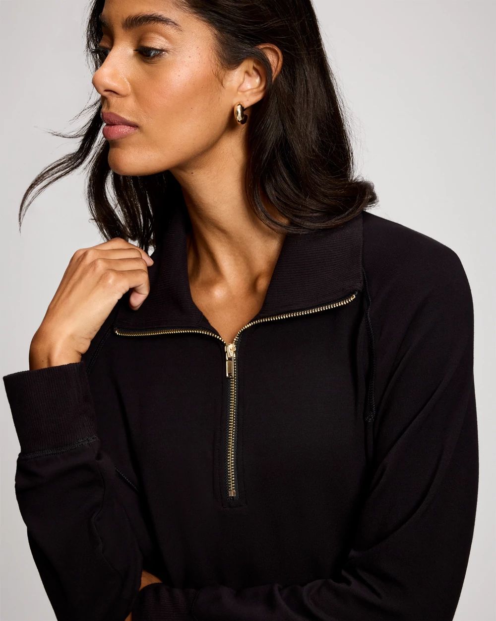 Ultra Soft Funnel Neck Quarter-Zip Top click to view larger image.