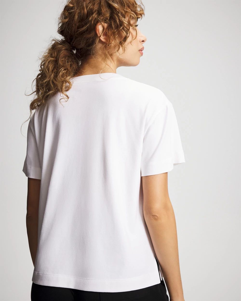 Relaxed V-Neck Short Sleeve Pajama Tee click to view larger image.