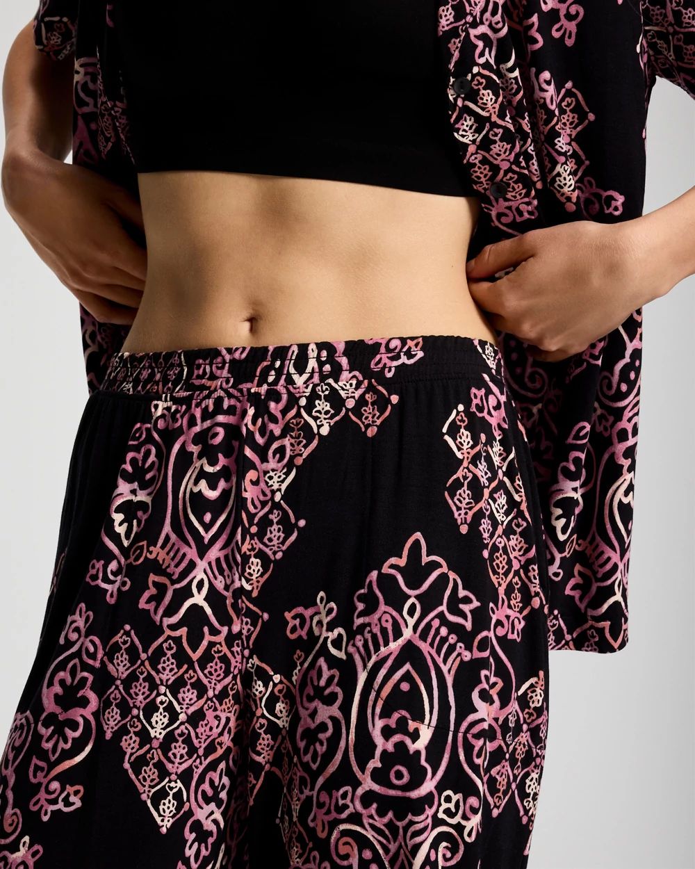Cropped Pajama Pants click to view larger image.