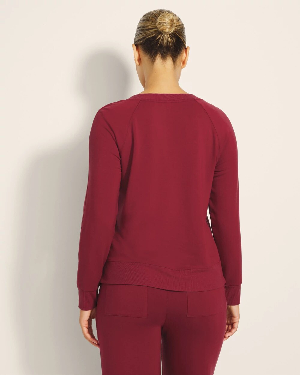 Ultra Soft Fleece Velour Trim Crewneck