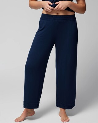 Pintuck Wide-Leg Pajama Pants