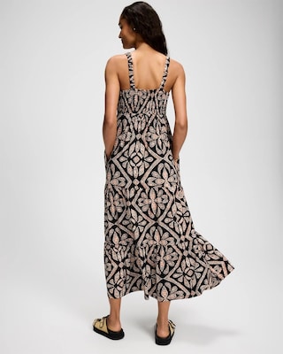 Soft Jersey Smocked Bodice Maxi Bra Dress click to view larger image.