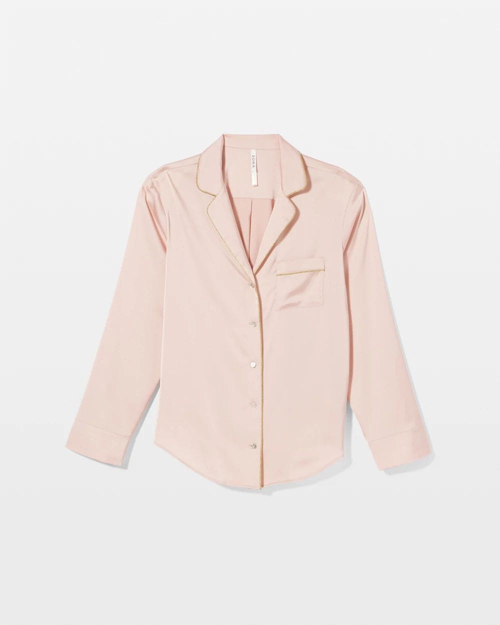 Long Sleeve Notch Collar Pajama Top click to view larger image.