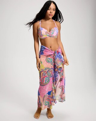 Bleu Rod Beattie La Vida Bohemia Chiffon Ruffle Sarong Swim Cover-Up