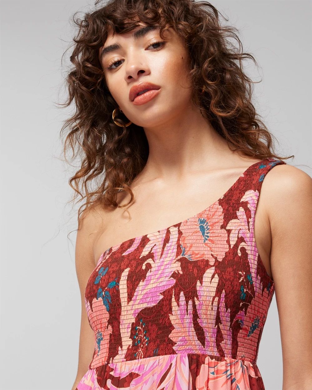 Woven One Shoulder Maxi Bra Dress