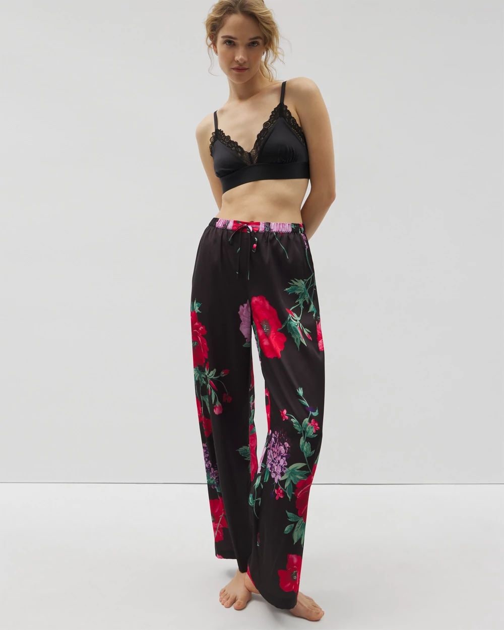Satin Printed Pajama Pants