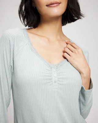 Pointelle Long Sleeve Pajama Top click to view larger image.