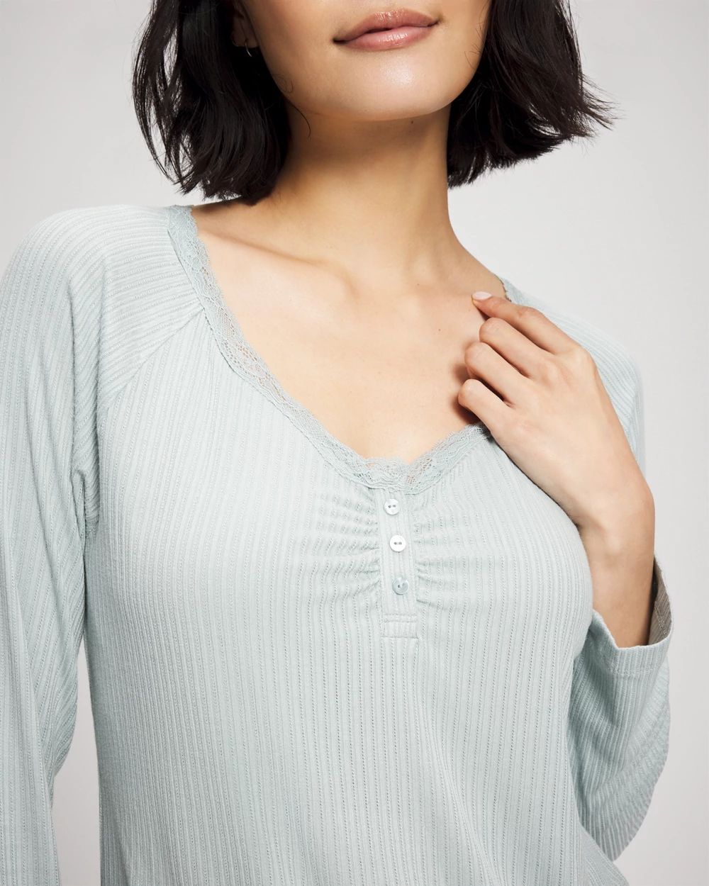 Cool Nights Pointelle Long Sleeve Pajama Top