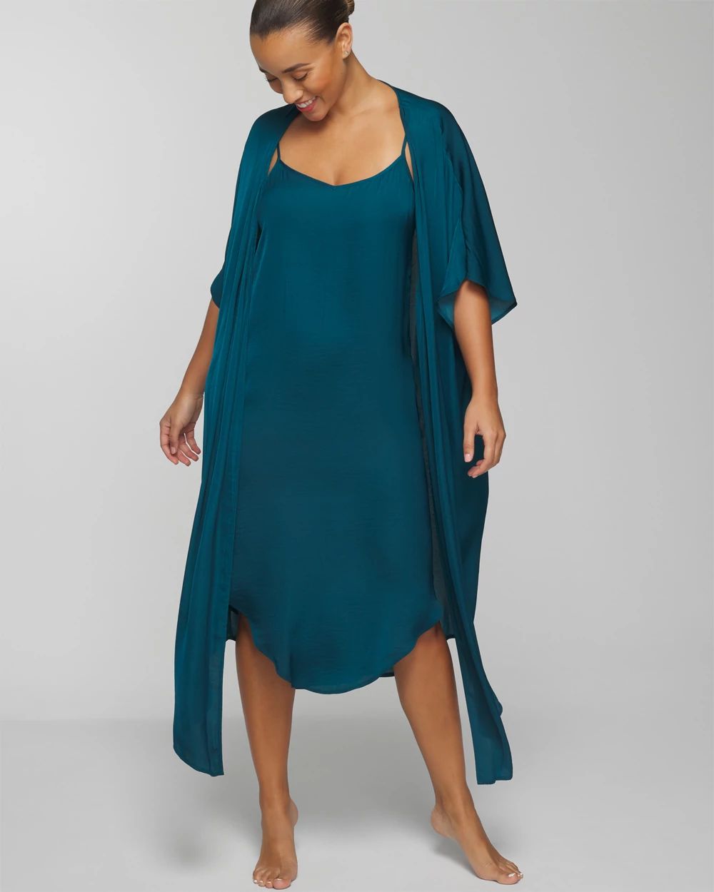 Crinkle Satin Midi Gown