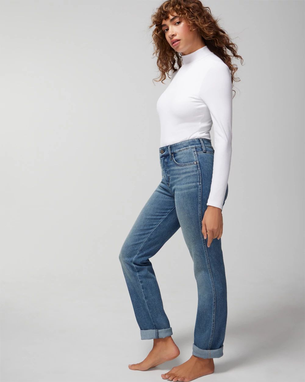 Body Ribbed Mock-Neck Bra Bodysuit