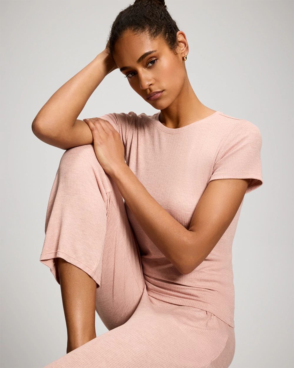 Lightweight Rib Knit Slim Fit Pajama Baby Tee click to view larger image.