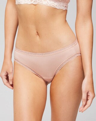 Cotton Hipster Panty with Lace Trim