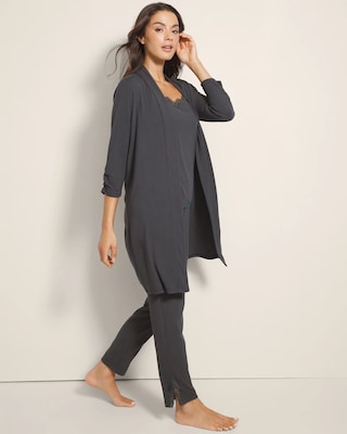 Rib Long-Sleeve Pajama Cardigan click to view larger image.