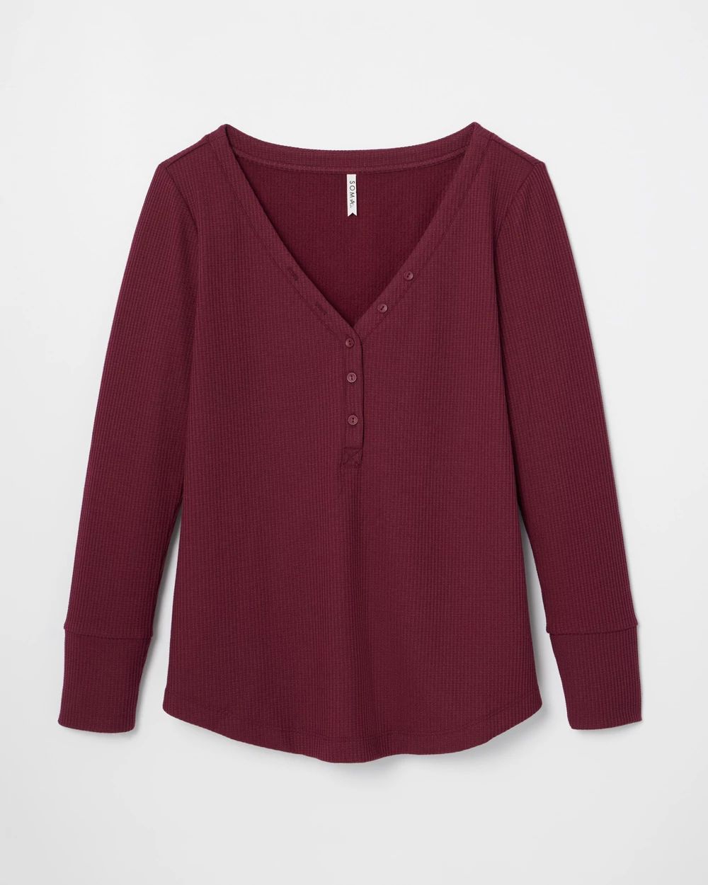 Cozy Waffle Long-Sleeve Pajama Top