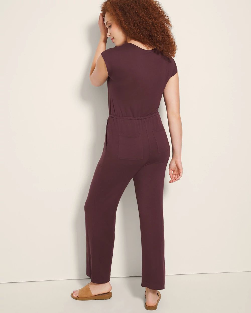 French Terry Wide-Leg Jumpsuit