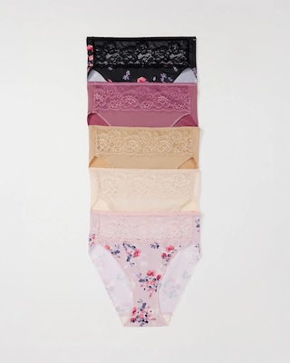 Edge High-Leg Brief Panty with Lace 5 Pack
