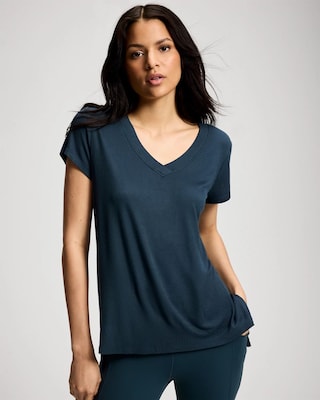 Rib Knit V-Neck Tee