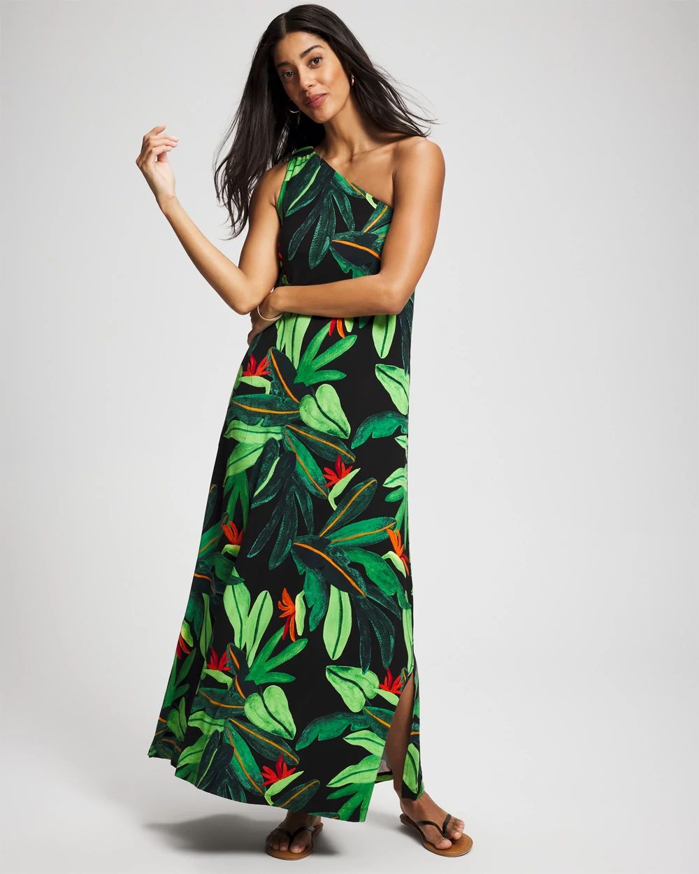 Soft Jersey One-Shoulder Maxi Bra Dress