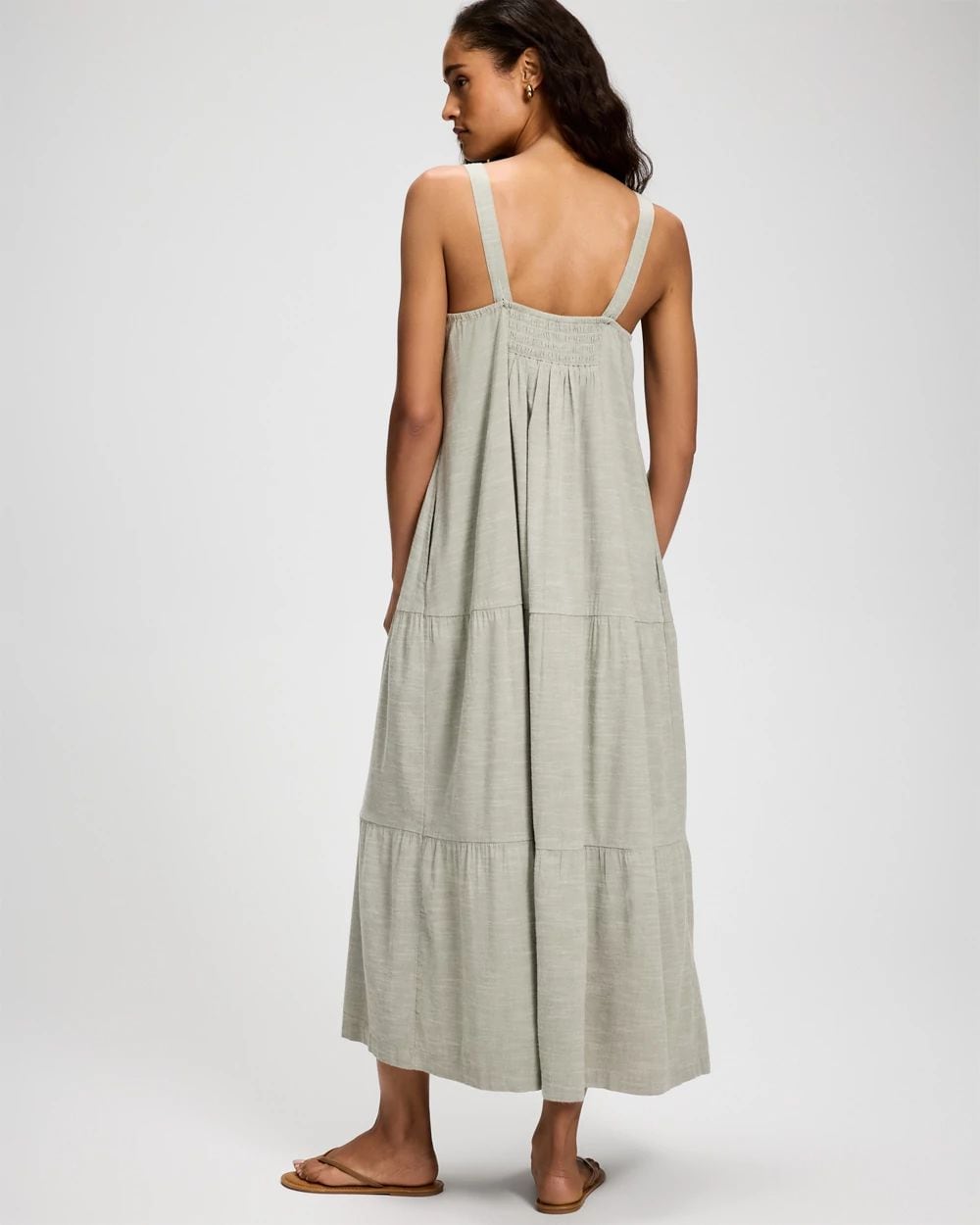 Beach Cotton Tiered Maxi Dress click to view larger image.