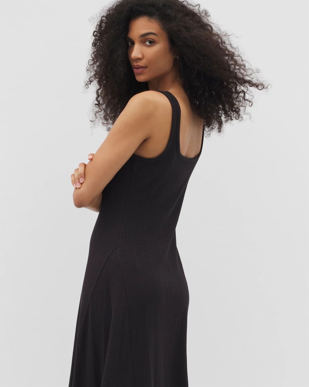 Rib Square Neck Lounge Dress
