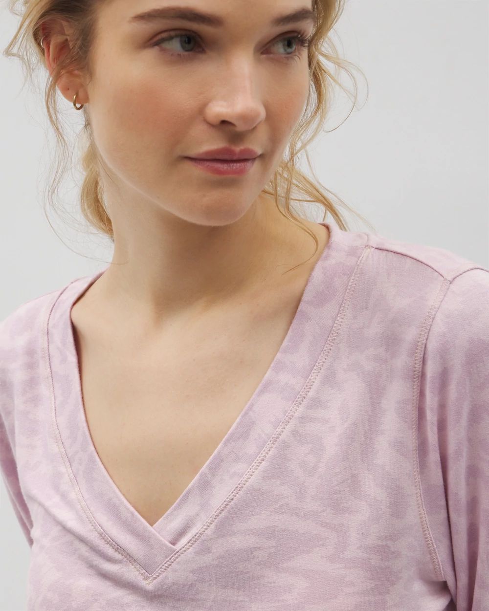 Long-Sleeve V-Neck Pajama Top click to view larger image.