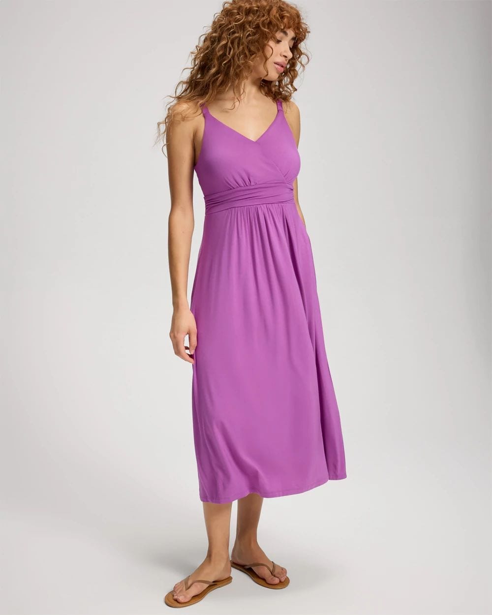 Soft Jersey Surplice Midi Bra Dress