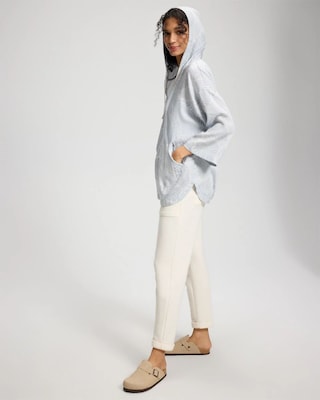 Chambray Oversized Zip-Up Jacket click to view larger image.