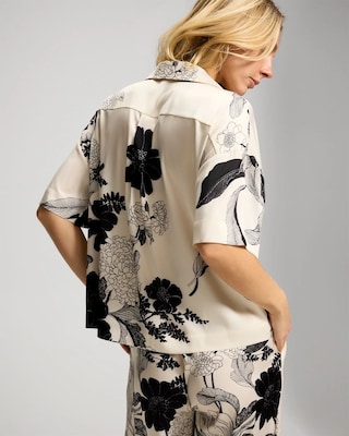 Short Sleeve Notch Collar Pajama Top click to view larger image.