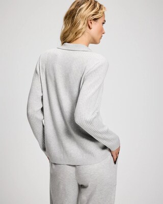 Premier Knit Rib Button-Up Top click to view larger image.