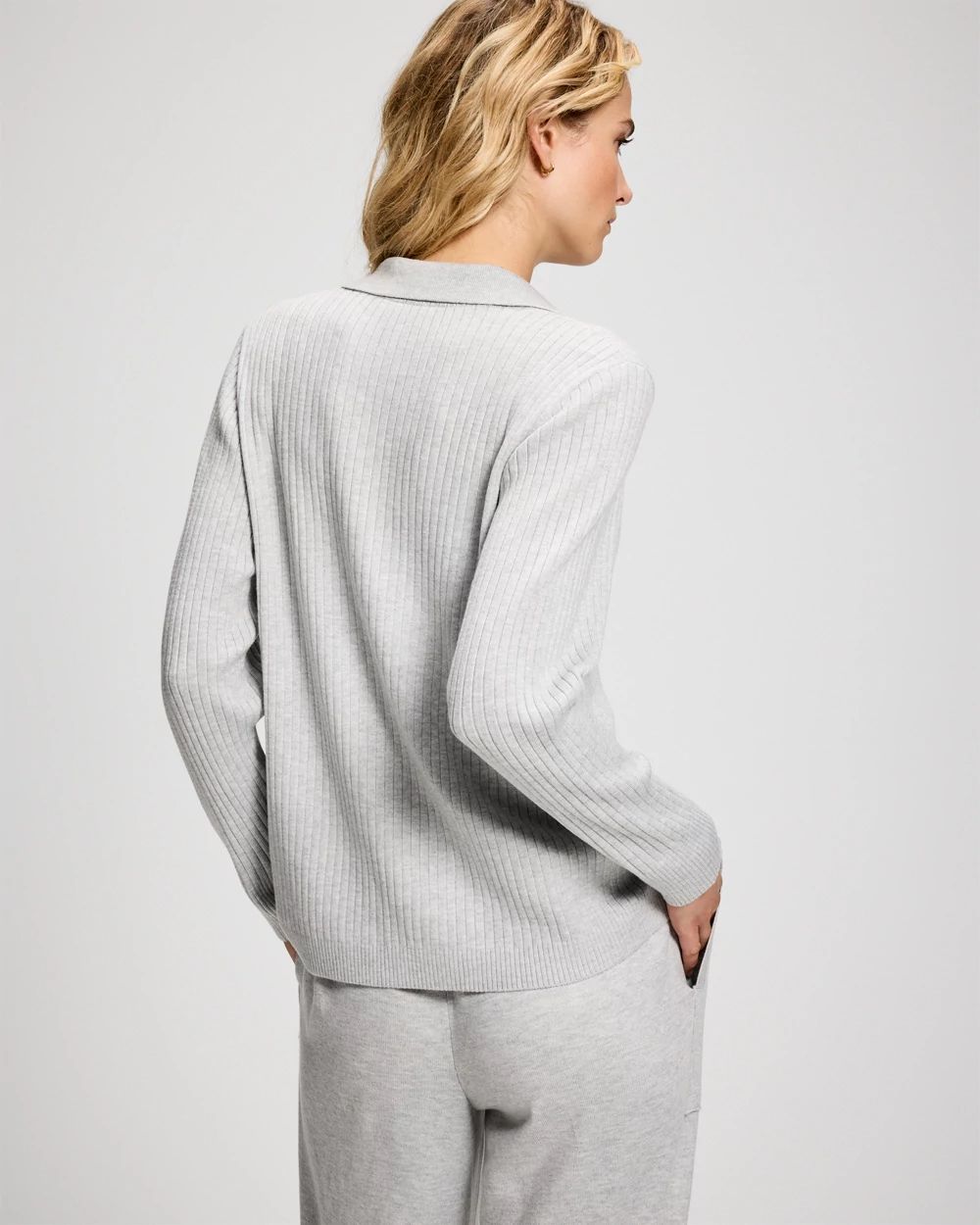 Premier Knit Rib Button-Up Top click to view larger image.