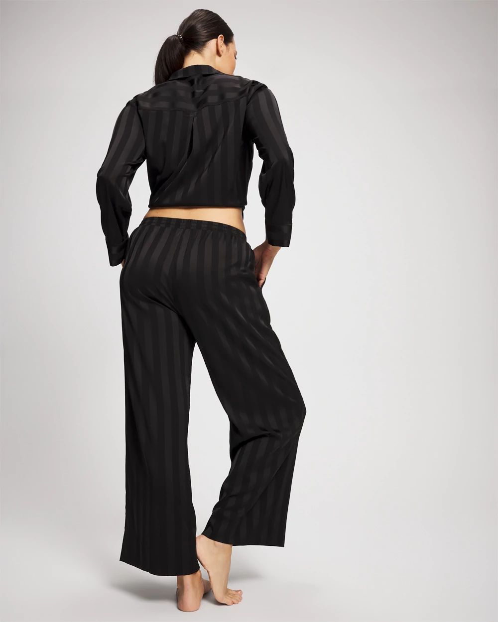 Satin Shadow Stripe Pajama Pant