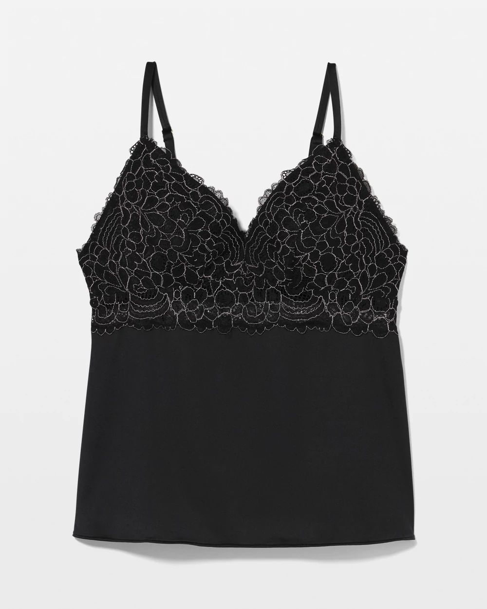 Stretch Luster Knit Lace Pajama Cami