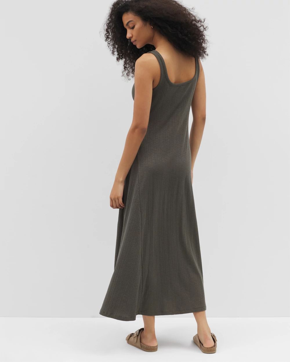 Rib Square Neck Lounge Dress