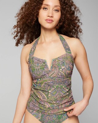 V-Wire Halter Tankini