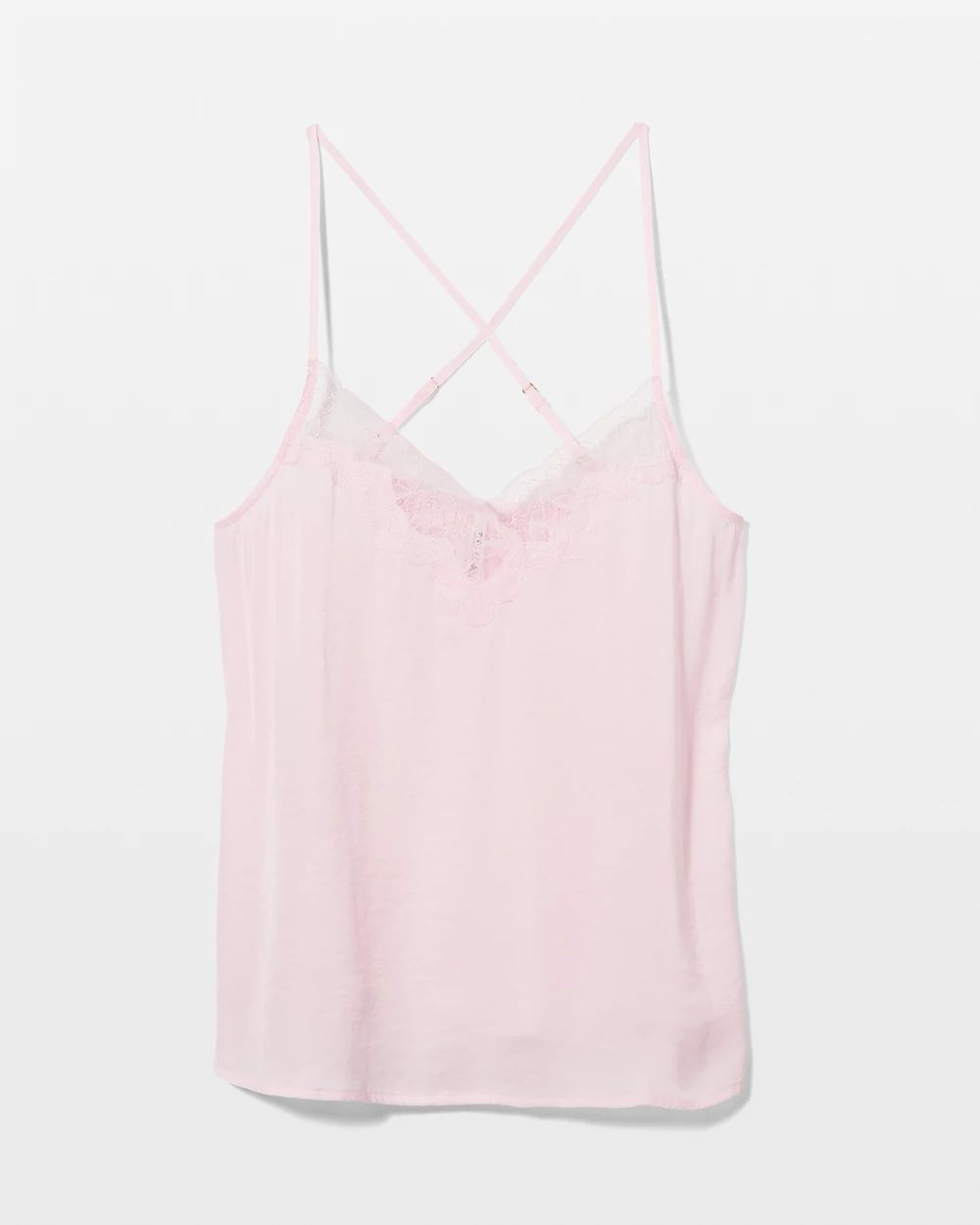 Crinkle Satin Lace Trim Pajama Cami