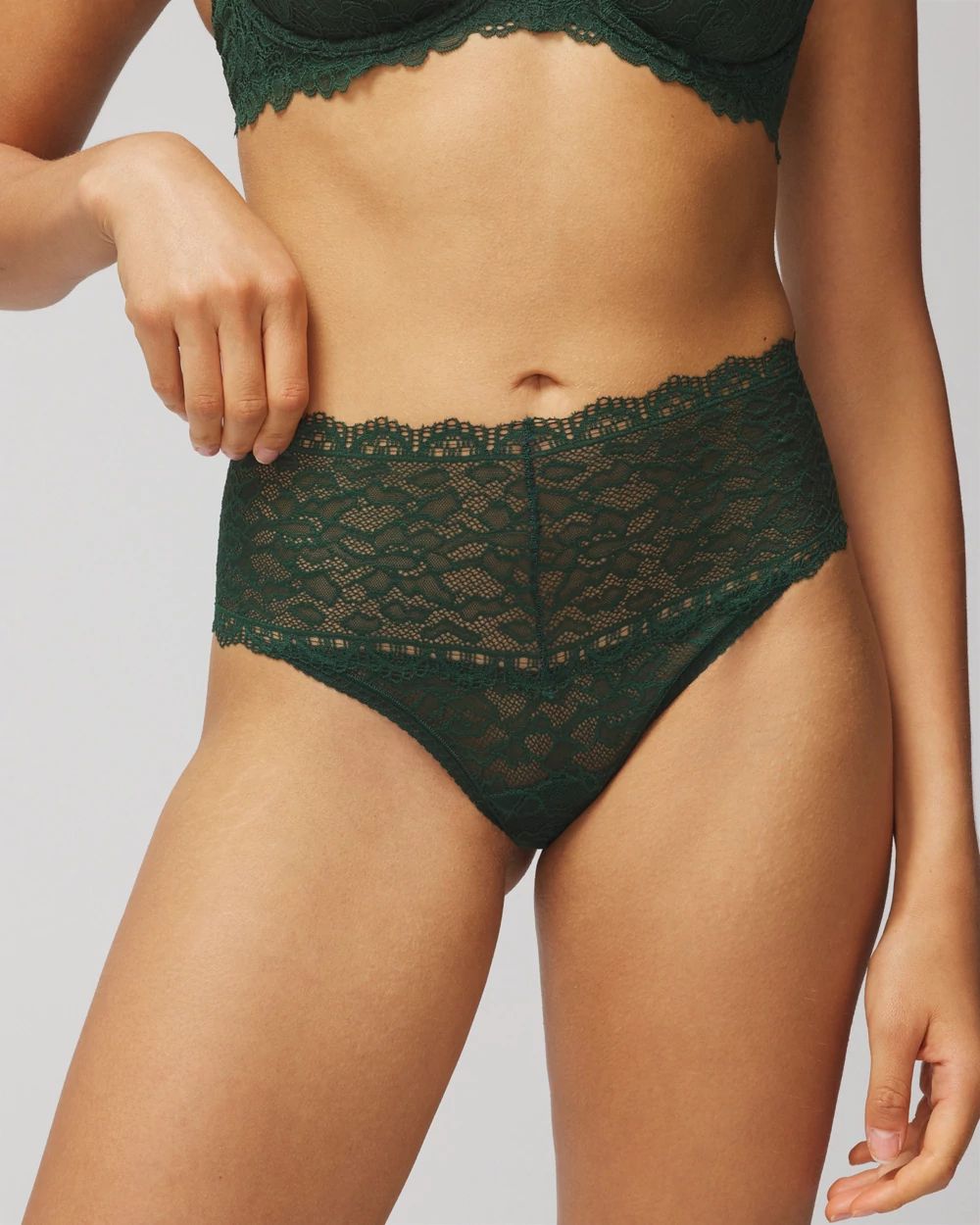 Embraceable High-Waist Thong Panty with Enchanting Lace