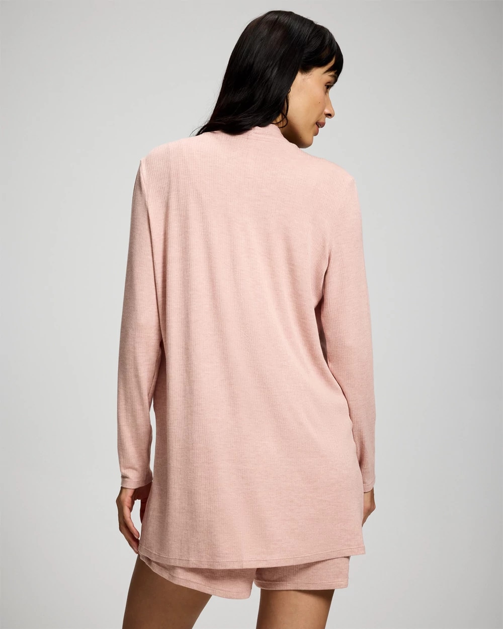 Lightweight Rib Knit Long Sleeve Wrap
