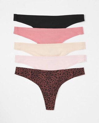 Soft Stretch Thong Panty 5 Pack