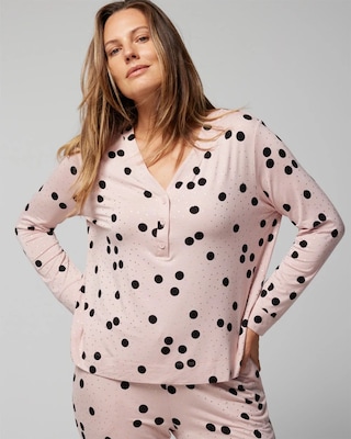 Long-Sleeve Henley Pajama Top