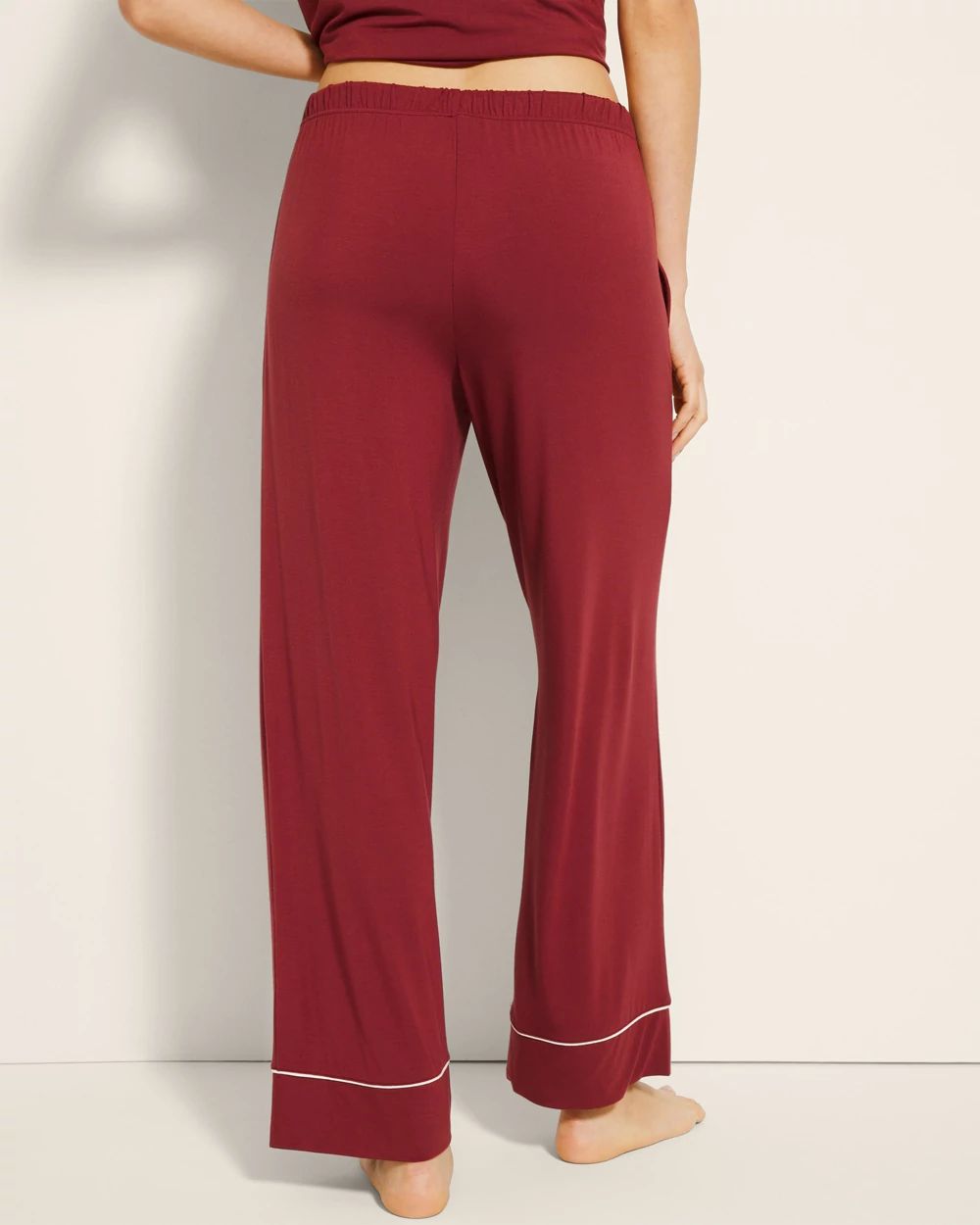 Cool Nights Solid Piped Pajama Pants
