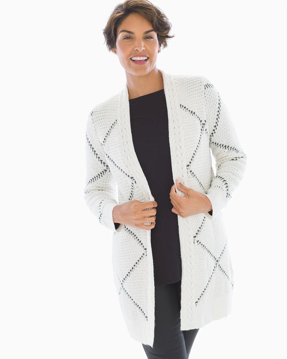 Lurex Windowpane Sweater Ivory