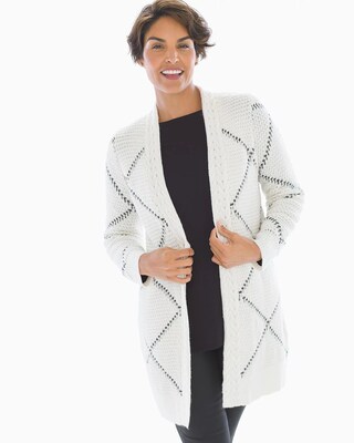 Lurex Windowpane Sweater Ivory