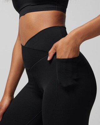 High-Waist Crossover Waist 7/8ths Pocket Leggings