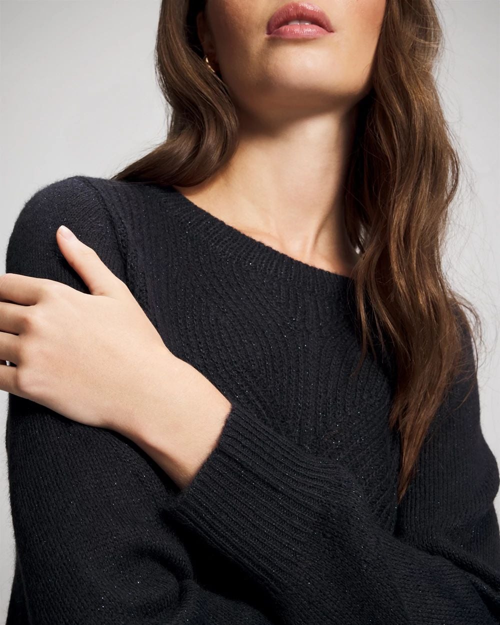 Shimmer Cable Knit Sweater click to view larger image.