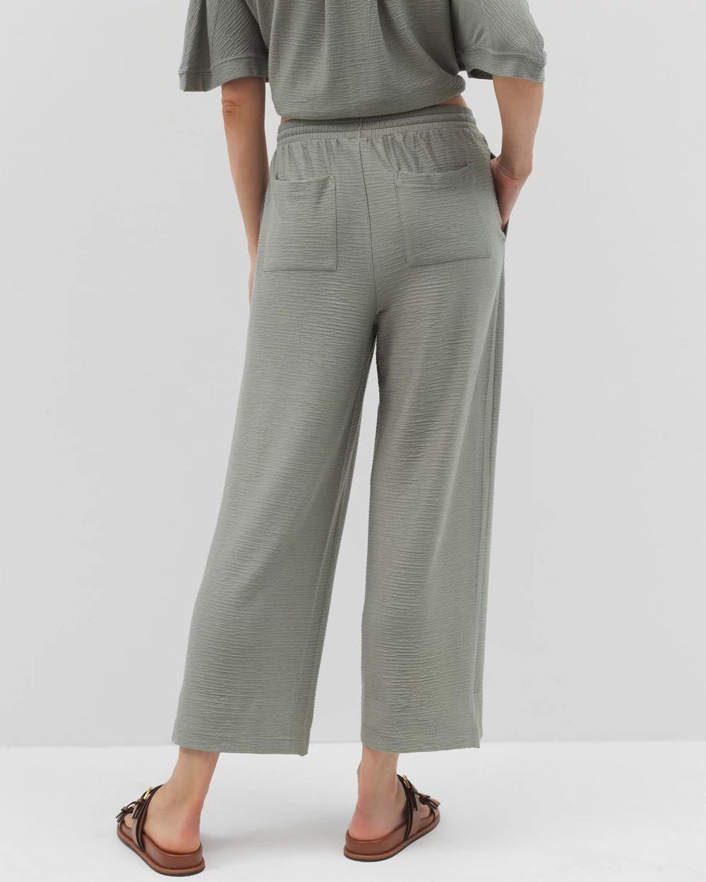 Crinkle Knit Wide Leg Pant click to view larger image.